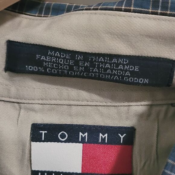 Tommy Hilfiger Plaid Button Down Long Sleeve Shirt Size Large - Picture 4 of 6